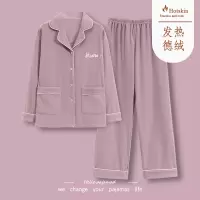 2025新款啄木鸟秋冬睡衣女士德绒长袖磨毛加厚保暖春秋家居服套装