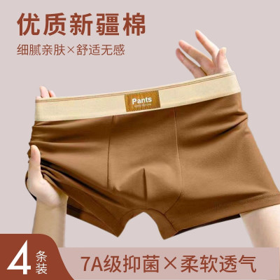 啄木鸟男士内裤全棉男款纯棉透气大码宽松青年学生舒适平角四角裤
