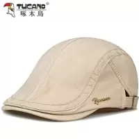 啄木鸟春秋水洗帽子棉布软顶防晒鸭舌帽女户外贝雷帽男透气遮阳帽