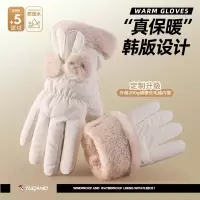 手套女冬季2024新款保暖触屏防寒加绒加厚防风防水电动车骑行手套