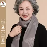 啄木鸟中老年人妈妈围巾女冬季奶奶保暖加厚围脖高档老人双面围巾