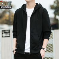 啄木鸟男士连帽开衫卫衣2025秋季新款休闲拉链运动夹克外套上衣