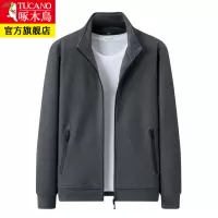 啄木鸟外套男士春秋季新款休闲运动卫衣中年立领开衫加绒上衣夹克