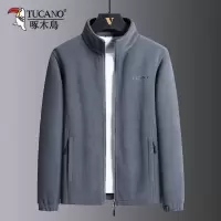 啄木鸟摇粒绒外套男士春秋季抓绒厚棉T中年爸爸装秋冬加绒加厚夹克