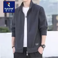 啄木鸟摇粒绒立领外套男士秋冬款加绒休闲开衫卫衣抓绒男装夹克