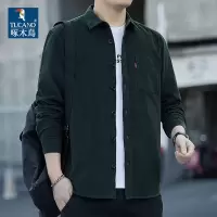 啄木鸟男士外套衬衫灯芯绒春秋季纯棉宽松休闲新款衬衫时尚上衣