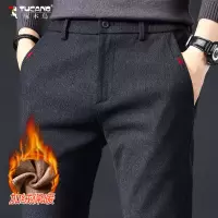 啄木鸟春秋新款磨毛休闲裤男士宽松直筒长裤秋冬新款带绒保暖裤子