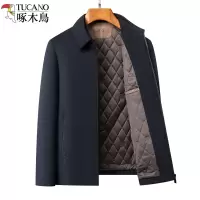 啄木鸟中老年棉服男秋冬翻领休闲爸爸棉衣轻薄小棉袄干部夹棉外套