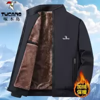 啄木鸟外套男士冬季棉衣加绒加厚保暖棉服宽松加大码爸爸立领夹克