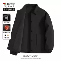 啄木鸟行政夹克男秋冬2025新款加绒男士翻领外套商务领导干部装Y