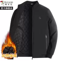 啄木鸟中老年爸爸男士棉服外套2025新款春季立领加绒加厚夹克棉衣