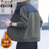 啄木鸟摇粒绒外套男士加绒加厚运动夹克2025新款秋冬季卫衣男装K