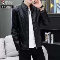 啄木鸟皮衣男2025新款春秋季修身帅气休闲立领机车服外套皮夹克K