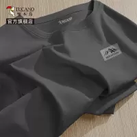 啄木鸟山系男式短袖夏季黑色重磅纯棉打底衫男款正肩半袖t恤男YB