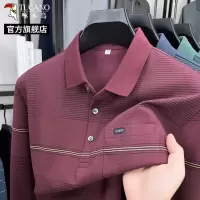 啄木鸟爸爸秋装2025新款中老年男士POLO衫长袖t恤男内搭爷爷上衣C