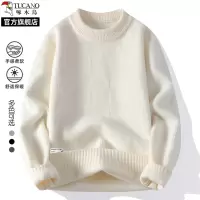 啄木鸟2025秋冬季新款圆领加厚保暖针织毛衣男士打底衫上衣服线衣
