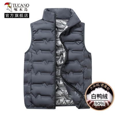 啄木鸟羽绒马甲男2024冬季新款内穿立领内胆轻薄背心保暖外穿爸爸