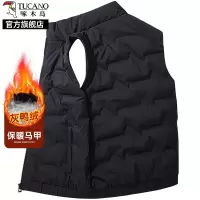 啄木鸟羽绒服马甲男士秋冬季加绒保暖背心中年爸爸无帽棉服外套K