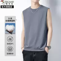 啄木鸟纯棉圆领背心男款2025年新款夏季薄款运动健身无袖坎肩t恤K