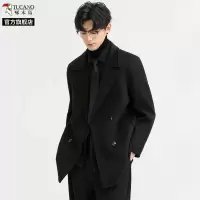 啄木鸟双面羊毛外套男冬季新款西装加厚短款风衣毛呢大衣呢子西服