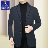 啄木鸟2025秋季新款男士西服中年休闲西装外套春秋修身上衣爸爸装