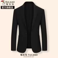 啄木鸟西装外套男士高级感商务西服春秋季新款青年黑色修身上衣K