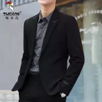 啄木鸟西装男士2025年秋季纯色修身正装西服商务休闲单西外套男款