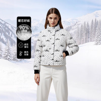 2025新款欧美棋盘格欧根纱刺绣高级感时尚面包服抗寒外套羽绒服