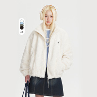 CATTEE美式学院风羊羔毛外套男女2025冬季新款保暖棉衣棉服上衣潮