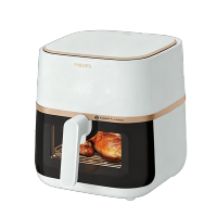 飞利浦智能触控空气炸锅HD9455/50 5升大容量1.7千瓦强劲动力温度调节不粘内锅