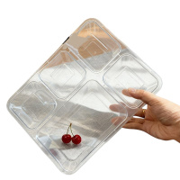 堡霓伐 一次性餐盒 透明五格 120套 箱