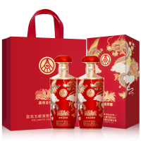 五粮液股份富贵吉祥金装52度500ml*2瓶礼盒装浓香型纯粮食白酒喜宴礼赠佳品