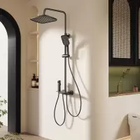 惠达(HUIDA)- TF595 淋浴花洒钢琴按键套装家用卫浴沐浴器浴室大置物架带顶喷增压