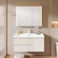 惠达(HUIDA) - T12 海洋盆浴室柜陶瓷一体盆一键除美妆镜柜洗脸盆组合