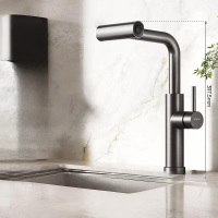 惠达(HUIDA)-GL3 厨房水龙头瀑布雨可抽拉旋转水槽洗菜盆洗碗盆冷热水龙头