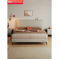 城市爱情喜临门 - 夜喵双人真皮大床 主次卧室现代简约风 真皮床高端婚床