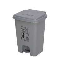 谋福 医疗垃圾桶利器盒脚踩带盖废物垃圾箱（30L灰色生活垃圾桶 加厚）