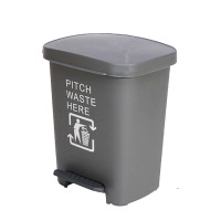 谋福 医疗垃圾桶利器盒脚踩带盖废物垃圾箱（40L灰色生活垃圾桶 加厚）