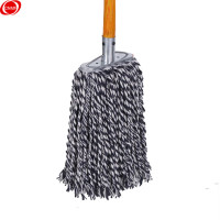 谋福 木杆拖把棉线老式墩布尘推拖布（蓝白 15cm 加固款木杆）