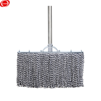 谋福 木杆拖把棉线老式墩布尘推拖布（蓝白 60cm加强款钢杆）