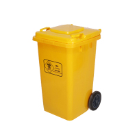 谋福 大型医用垃圾桶 加厚医用废弃物垃圾桶（100L加厚黄色万向轮桶 ）