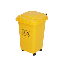 谋福 大型医用垃圾桶 加厚医用废弃物垃圾桶（30L加厚黄色万向轮桶 ）可定制