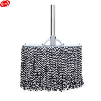 谋福 木杆拖把棉线老式墩布尘推拖布（蓝白 40cm加强款钢杆）