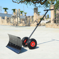 谋福 手推轮式推雪铲 铲雪板 推雪板 （黑色小号74*35cm）