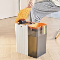 谋福 烟灰缸茶水桶 茶渣桶茶台垃圾桶 排水管中式废水桶（橙色带烟灰缸）