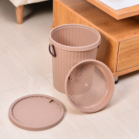 谋福 过滤圆形茶渣桶 加厚塑料 排水桶 茶叶桶 茶具垃圾桶(棕色中号13升)