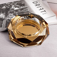 谋福 烟灰缸 玻璃烟缸 商务礼品【金色-10cm】