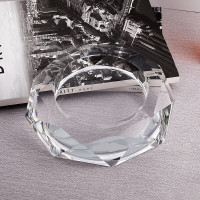 谋福 烟灰缸 玻璃烟缸 商务礼品【透明-10cm】