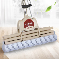 谋福 免手洗海绵拖把 滚轮式干湿两用海绵拖把 27cm三排（共1个棉头）