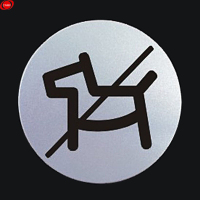 谋福 铝塑板导示牌 标识牌 告示牌 指示牌 科室牌 门贴 （禁止宠物 圆形 5个装）